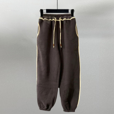 批发韩国货时尚复古侧边撞色宽松休闲卫裤<b class='q'>女</b>2025秋冬新款加绒长裤