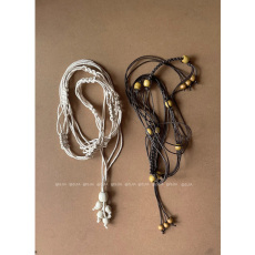 批发实拍特价复古小众简约配款编织珠子腰绳腰带