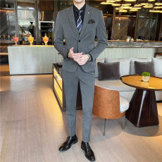 批发西服套装男士三件套<b class='q'>商务</b>职业正装小西装韩版修身伴郎新郎结婚礼服