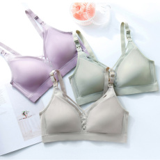 批发新款天然抗菌乳胶调整型内衣聚拢舒适无钢圈上开扣哺乳文胸