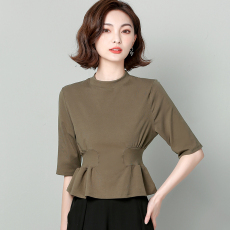 批发2025秋季新款修身显瘦圆领<b class='q'>中袖</b>内搭T恤百搭气质打底衫