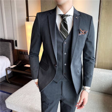 批发西服套装男士三件套商务职业正装小西装韩版修身伴郎新郎结婚礼服