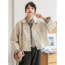 批发实拍 2025秋季新款韩版<b class='q'>甜美</b>百搭棉布牛仔外套