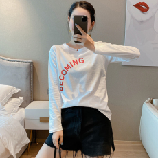 批发实拍长袖<b class='q'>T</b><b class='q'>恤</b>女宽松洋气秋装2021潮内搭上衣服早秋衣女外穿打底衫