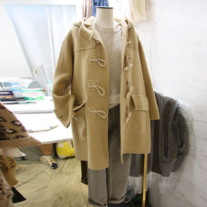 批发<b class='q'>韩国</b>东大门秋冬新款2025宽松慵懒风大衣中长款连帽毛呢外套女潮