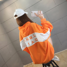 批发实拍25棉秋冬2021潮流拉链字母印花连帽韩版慵懒风外套女