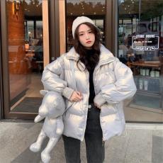 批发2021冬季新款韩版立领羽绒棉服外套女加厚保暖学生+小熊包两件套