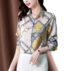 批发实拍真丝衬衫女桑蚕丝时尚百搭<b class='q'>长袖</b>气质翻领衬衣2026春秋女士新款