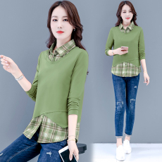 批发假两件<b class='q'>t</b><b class='q'>恤</b>女长袖2026年新款春秋宽松韩版潮<b class='q'>妈妈</b>时尚休闲上衣