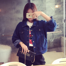 批发大码牛仔褂上衣潮女长袖宽松韩版牛仔衣短外套春秋装夹克