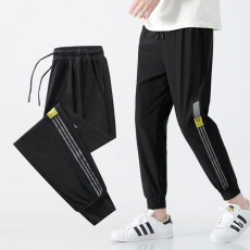 批发裤子男夏季超薄款空调冰丝九分裤青年学生休闲九分裤运动潮流男裤