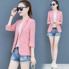 批发西装外套女薄款2026新款夏季短款七分袖<b class='q'>修身</b>气质小西服小个子