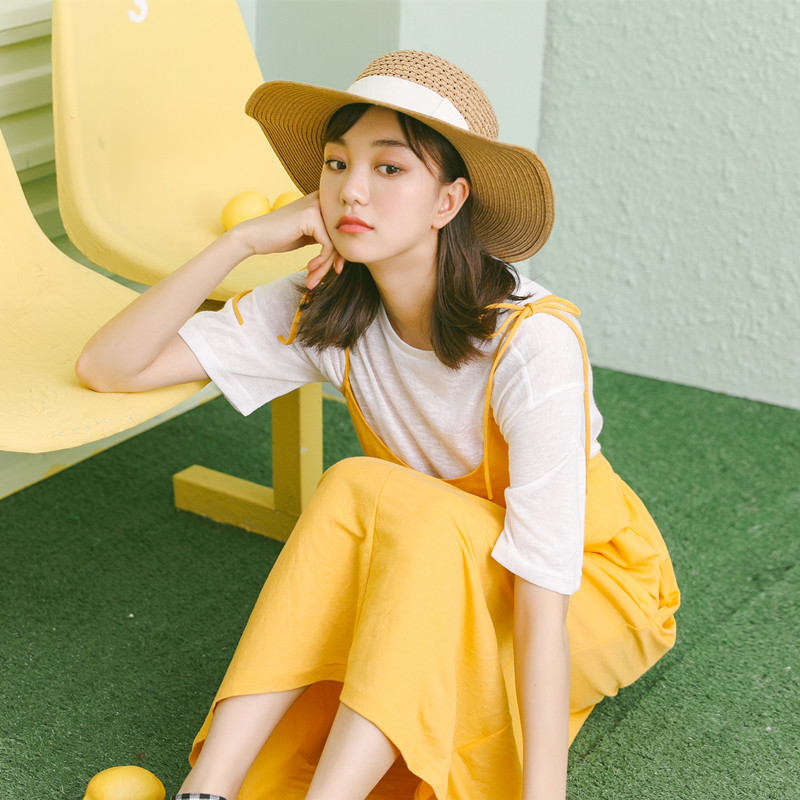 실사 여름 작은 청신 달콤함 슬립 스트랩 드레스 프로 피부 편안함 해변 롱 스커트 첫사랑 조끼 스커트