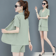 批发短裤套装女2026夏装新款西服吊带三件套小个子洋气短袖西装套装女