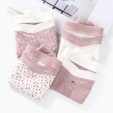 批发实拍50支纯棉孕妇低腰内裤小清新抗菌印花性感孕妇内裤