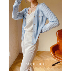 批发2022早秋新款含桑蚕丝V领开衫防晒衫薄款百搭针织宽松空调衫外套