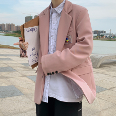 批发2022春新款轻奢宽松纯色小西服潮流个性休闲男外套纯色XF901/