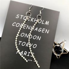 批发实拍流苏珍珠耳环显脸瘦长款耳坠韩国新品网红同款耳饰女