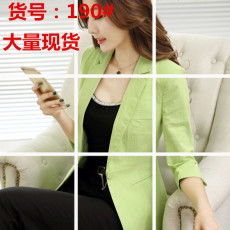 批发2021春季七分袖<b class='q'>小西装</b>外套女西服<b class='q'>糖果</b>绿<b class='q'>色</b>西装外套