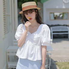 批发实拍2026年夏日<b class='q'>韩版</b>洋气甜美轻奢小众宽松显瘦收腰文艺<b class='q'>衬衫女</b>