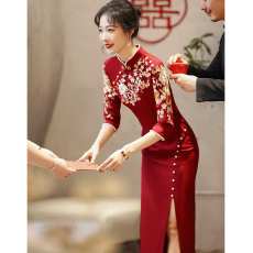 批发敬酒服<b class='q'>新娘</b>中式旗袍结婚宴礼服