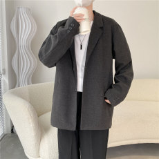 批发ins休闲毛呢西服男韩版<b class='q'>潮</b>流痞帅气小西装上衣港风<b class='q'>潮</b>牌单西外套