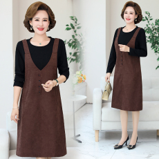 批发早秋款女装胖妹妹假两件遮肉显瘦连衣裙<b class='q'>春</b>秋装2021新款气质长袖款