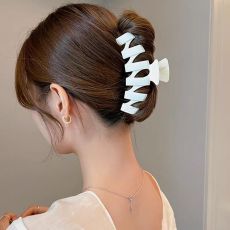 批发实拍跨境外贸鲨鱼夹发量多大号后脑勺抓夹发夹网简约气质