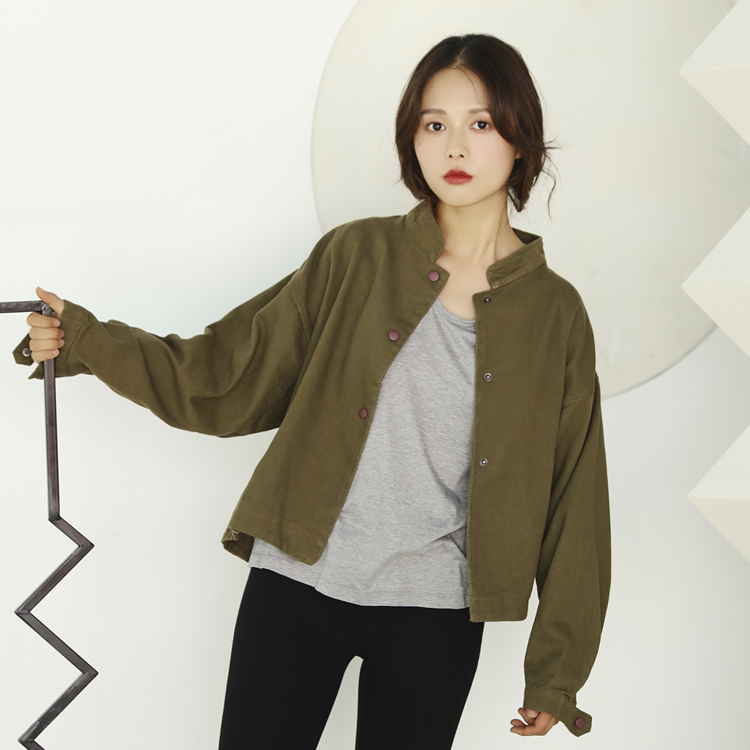 실사 다용도 잘 생긴 bf 쇼트 스타일 하라주쿠 스타일 싱글 줄 버튼 야구 유니폼 한국 스타일 루즈핏 학생 주머니 여성 코트