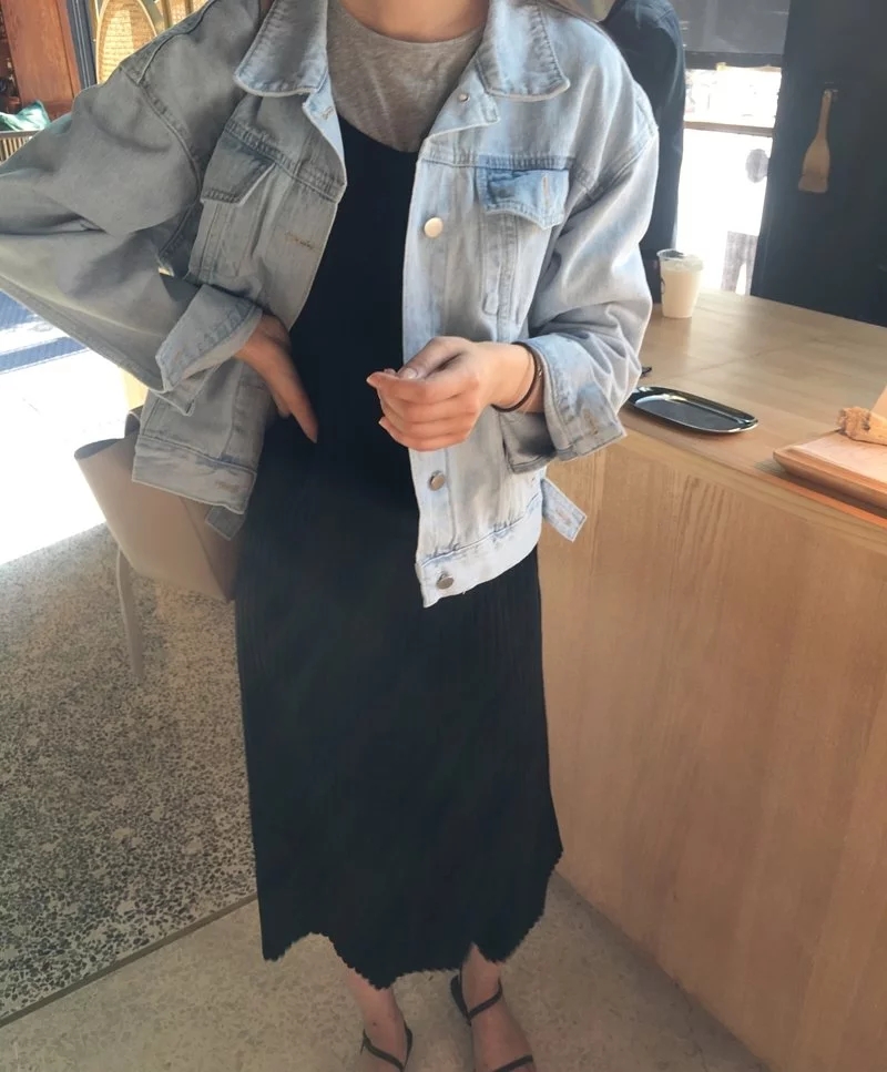 지금 한국 chic 바람 레트로 다용도 루즈핏 bf 데님 재킷