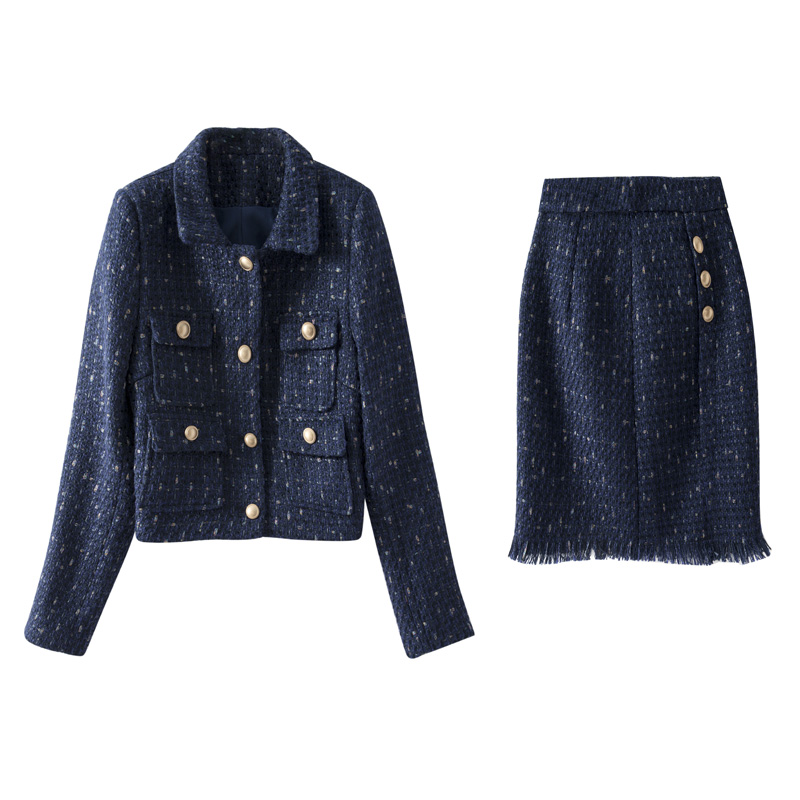 2020秋冬装新款时尚小香风两件套套裙 8832