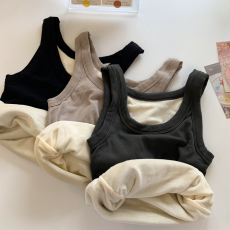 批发加绒加厚保暖螺纹<b class='q'>背心</b>女冬季内搭打底衫保暖吊带<b class='q'>背心</b><b class='q'>塑</b><b class='q'>身</b>美体上衣