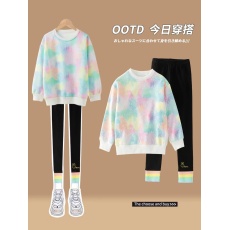 批发女童套装春秋季时髦洋气2023新款<b class='q'>儿童</b>运动衣服女大童网红炸街秋装