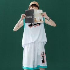 批发韩国外贸运动套装女2026夏季新款学生韩版篮球服球衣两件套