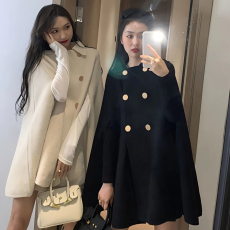 批发斗篷外套女秋冬英伦风呢子大衣女2025新款百搭披肩上衣女韩版<b class='q'>宽松</b>