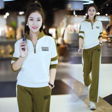 批发2026春秋季新款女装<b class='q'>韩版</b>立领拼色休闲运动服<b class='q'>套装</b>女宽松显瘦两件套