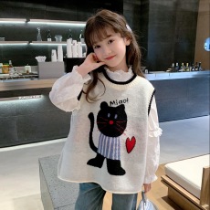 批发女童马甲2025<b class='q'>春</b>装新款韩版儿童洋气针织衫宝宝<b class='q'>春</b>秋外穿时髦背心潮