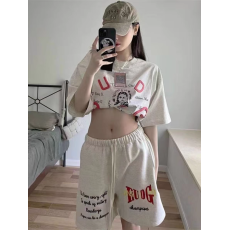 批发休闲运动套装女2026<b class='q'>夏</b>季新款学生潮流印花宽松两件套