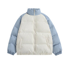 批发拼接撞色插肩袖潮牌面包服立领秋冬季光版加厚棉衣棉服外套