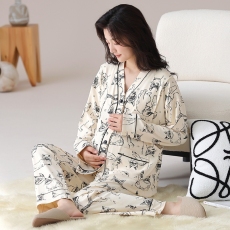 批发女睡衣月子服长袖春季产后孕妇家居服喂奶妈妈哺乳套装仿棉春秋季