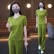 批发时尚运动服套装女2026<b class='q'>夏</b>新款洋气质显瘦宽松休闲爆款跑步服两件套
