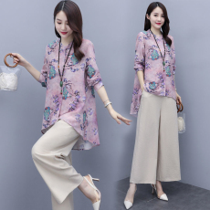 批发2026年春夏套装新款时尚休闲洋气减龄阔腿裤春夏职业宽松两件套女