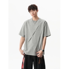 批发【官图 高品质】cleanfit立体斜褶剪裁短袖男夏季boxy版型T恤