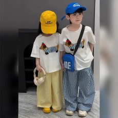 批发韩范痞帅小男童夏季<b class='q'>套装</b>女孩时尚短袖T恤长裤兄妹装<b class='q'>幼儿</b>园姐弟装5