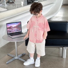 批发儿<b class='q'>童装男童</b>夏装新中式套装2025新款痞帅小少爷男孩宝国风日常汉服