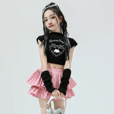 批发女童表演服 ~爵士服~上衣92棉8氨纶~