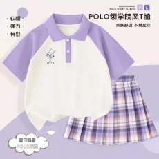 批发<b class='q'>女童</b>插色<b class='q'>Polo</b>领T恤+裤子（洗水布100%棉 ）裙子（有安全裤）+牛仔裤