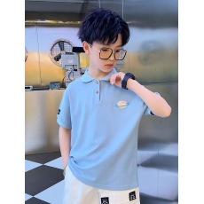 批发男童polo衫儿童短袖t恤2026儿童夏季翻领上衣中大童卡其色半袖潮