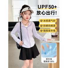 批发女童<b class='q'>防晒衣</b>夏季薄款2025新款<b class='q'>儿童</b>冰丝外套大童透气防紫外线皮肤衣