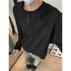 批发重磅德绒V领长袖t恤男士秋冬cleanfit美式潮牌内搭打底衫卫衣